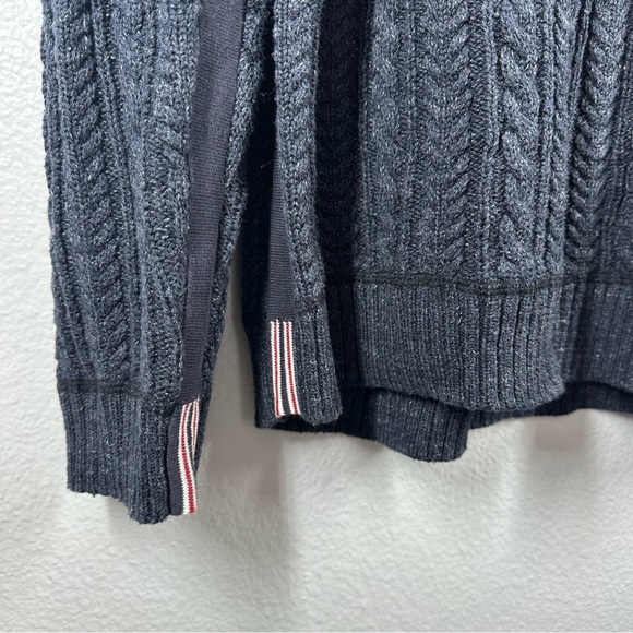 Carbon‎ 2 Cobalt Sweater Men's Large L Navy Cotton Wool Chunky Knit Fisherman - Picture 3 of 6